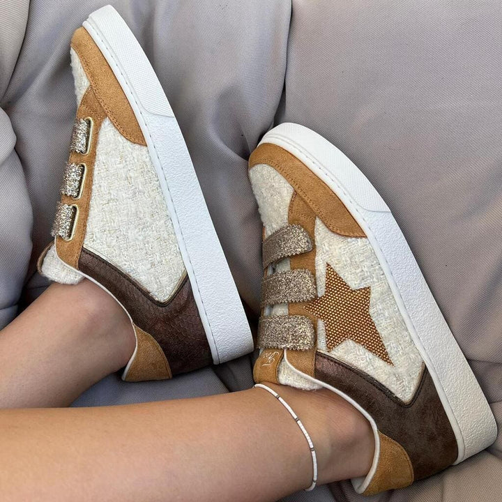 Scratch Basket Femme Avec Des Etoiles Baskets Femmes Scratch Blanches Avec Étoile Pailletée