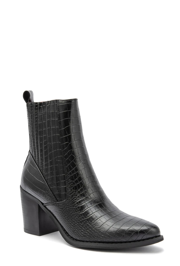 Bottines Noires - Texture Crocodile Sophistiquée et Tendance