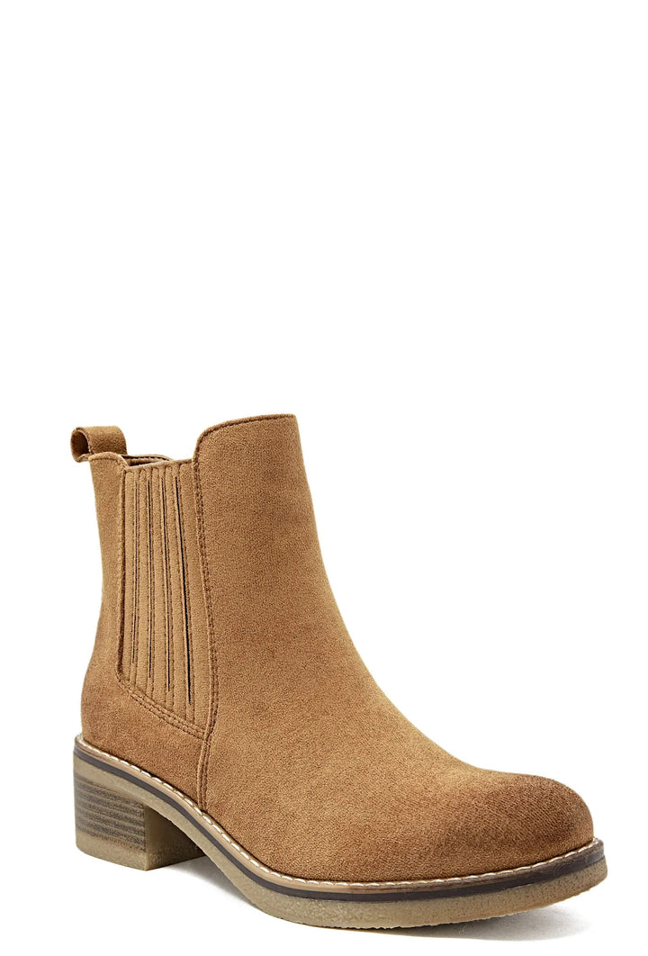 Détail du Talon - Bottines Camel avec Style Raffiné