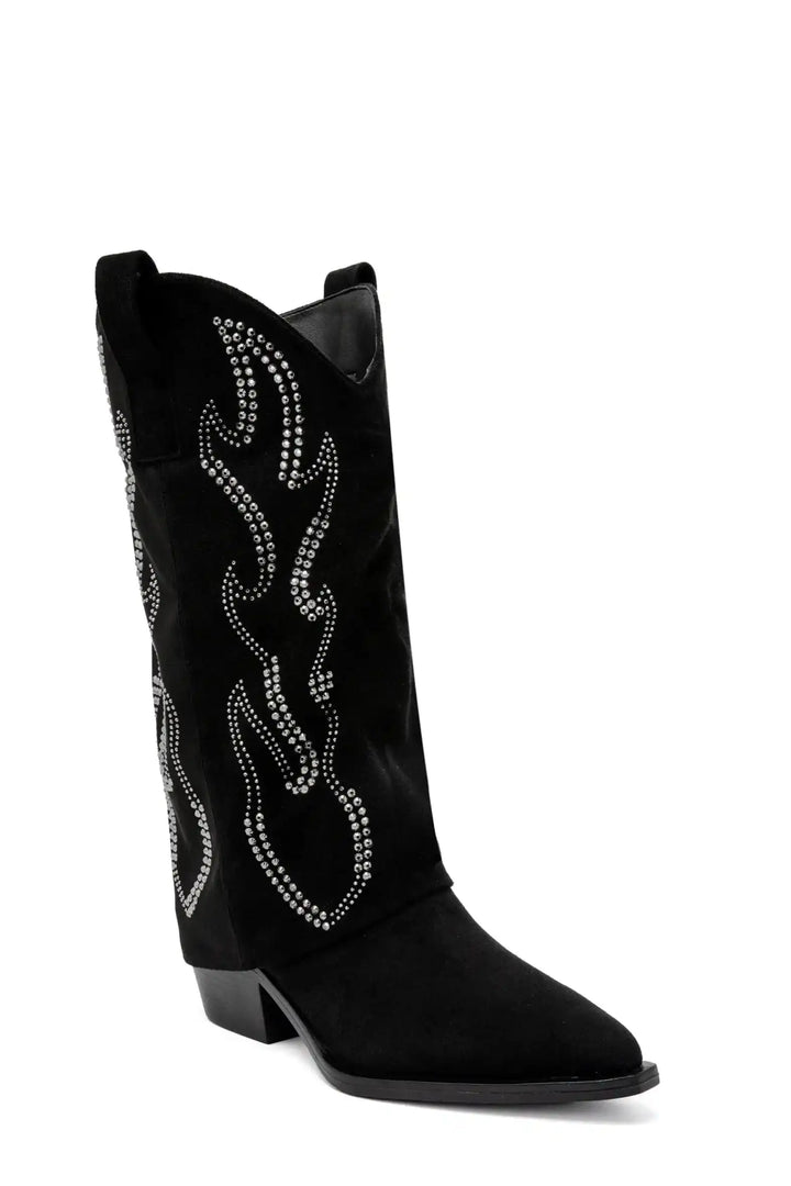 Chaussures western chic femme à bout pointu noir