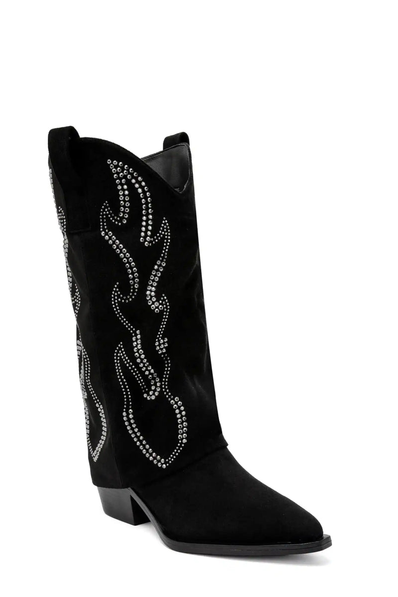 Chaussures western chic femme à bout pointu noir